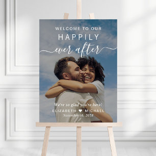 Happily Ever After Photo Overlay Wedding Welcome Foam Board