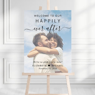 Happily Ever After Photo Overlay Wedding Welcome Foam Board