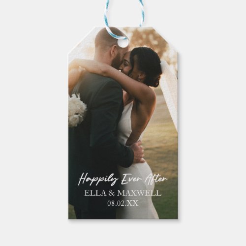 Happily Ever After Photo Picture Wedding Favor Gift Tags