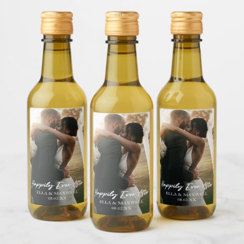 Happily Ever After Photo Picture Wedding Favor Wine Label
