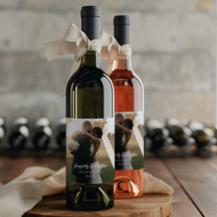 Happily Ever After Photo Picture Wedding Favor Wine Label