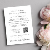 Happily Ever After Photo QR Code Wedding Reception Invitation