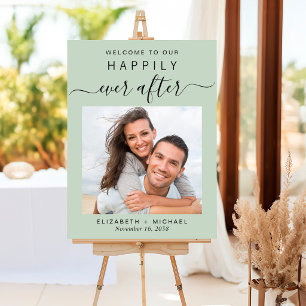 Happily Ever After Photo Sage Green Wedding Foam Board
