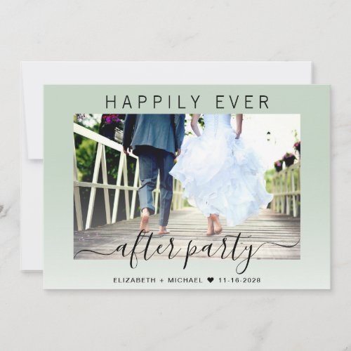 Happily Ever After Photo Sage Wedding Reception Announcement