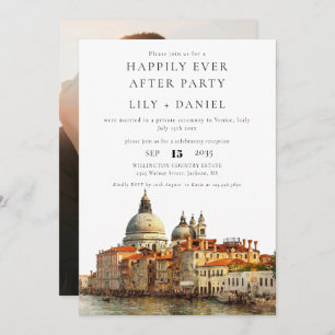 Happily Ever After Photo Venice Wedding Invitation