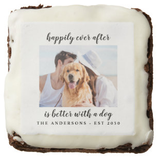Happily Ever After Photo Wedding Brownie