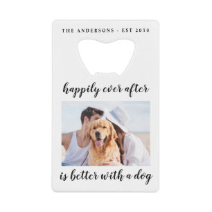 Happily Ever After Photo Wedding Credit Card Bottle Opener