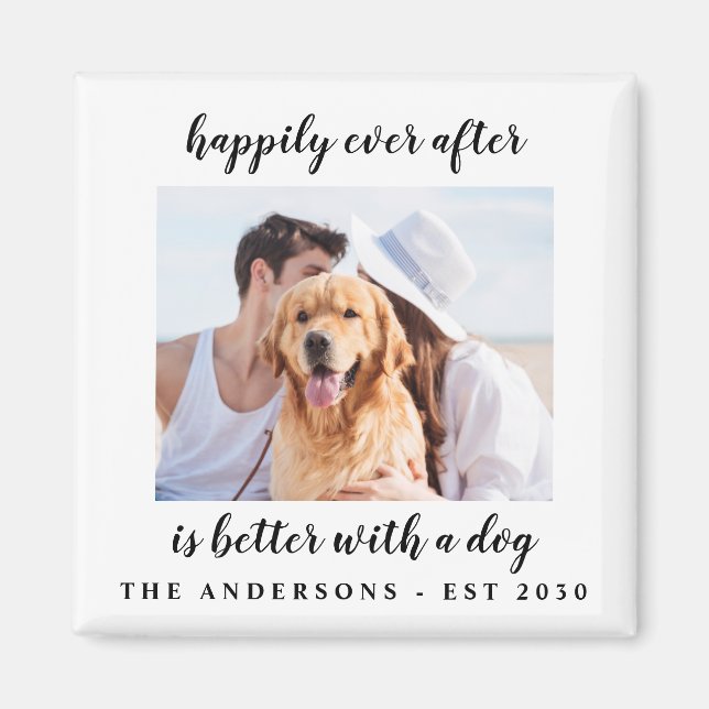 Happily Ever After Photo Wedding Magnet (Front)