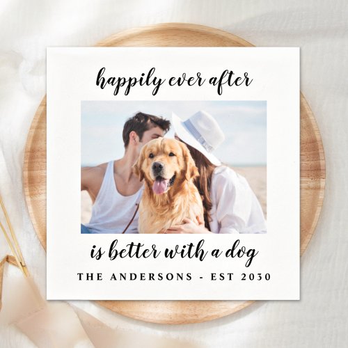 Happily Ever After Photo Wedding Napkins