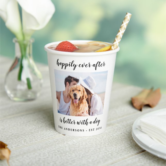 Happily Ever After Photo Wedding Paper Cups (Insitu)