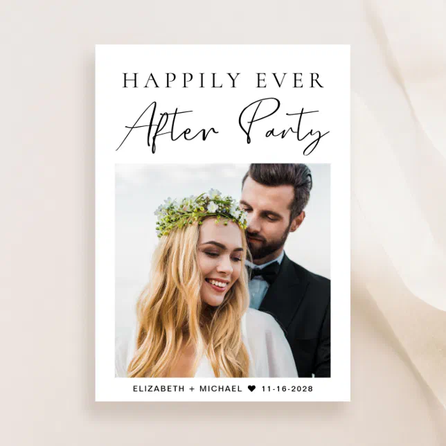 Happily Ever After Photo Wedding Reception Invitation | Zazzle