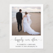 Happily Ever After Photo Wedding Reception Invitation Postcard (Front)