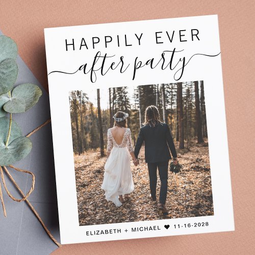 Happily Ever After Photo Wedding Reception Invite