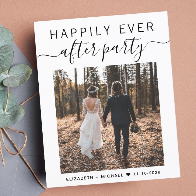 Happily Ever After Photo Wedding Reception Invite (Your love story deserves a grand celebration! )