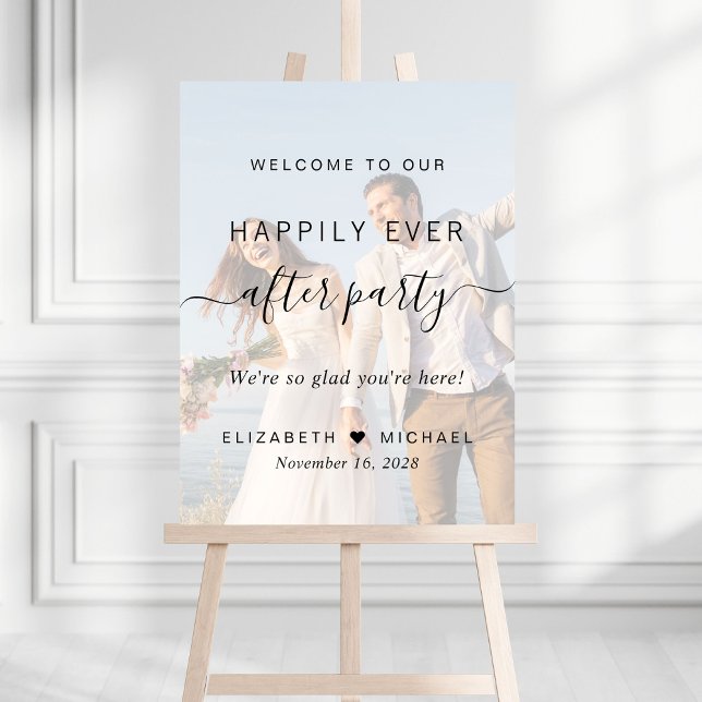 Happily Ever After Photo Wedding Reception Welcome Foam Board (Creator Uploaded)