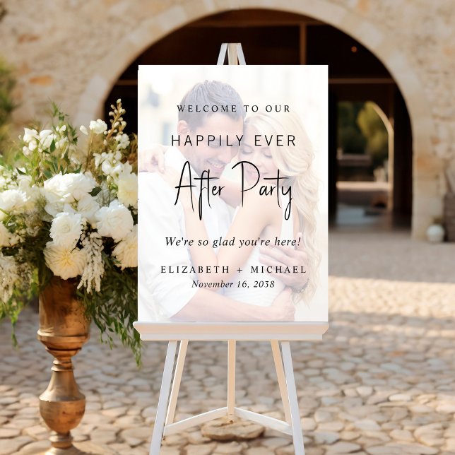 Happily Ever After Photo Wedding Reception Welcome Foam Board (Creator Uploaded)