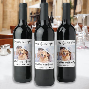 Happily Ever After Photo Wedding Wine Label