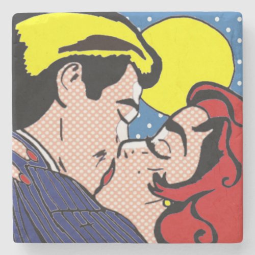 Happily Ever After Pop Art Stone Coaster