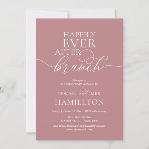 Happily Ever After Post wedding Brunch Celebration Invitation