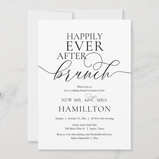 Happily Ever After Post wedding Brunch Celebration Invitation (Front)