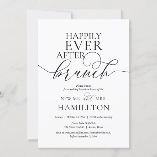 Happily Ever After Post wedding Brunch Celebration Invitation