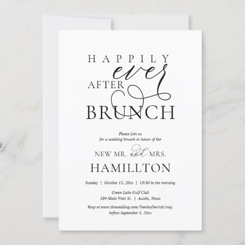 Happily Ever After Post wedding Brunch Celebration Invitation