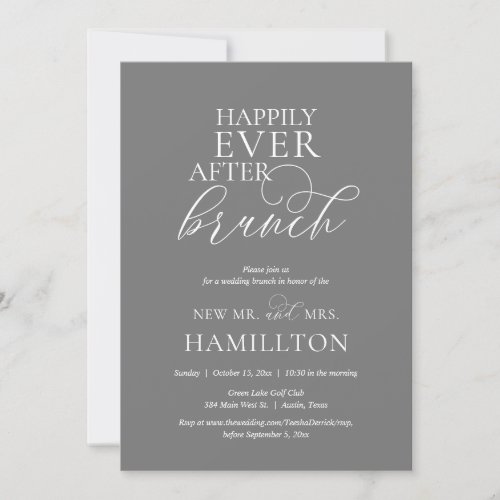 Happily Ever After Post wedding Brunch Dusty Rose Invitation