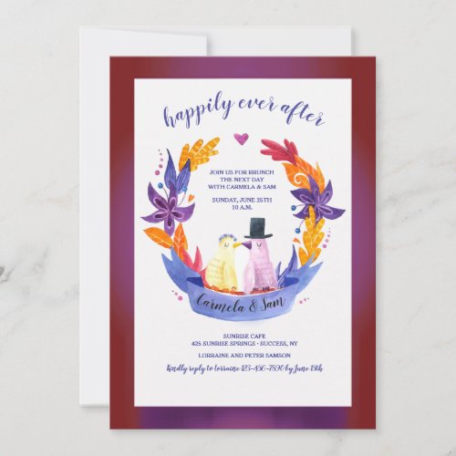 Happily Ever After Post Wedding Brunch Invitation