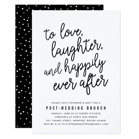 happily ever after post wedding brunch invitation zazzle com
