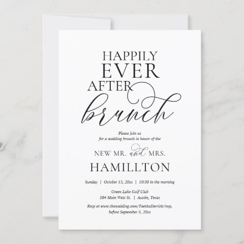 Happily Ever After Post wedding Brunch  Invitation