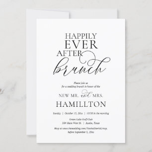 Happily Ever After Post wedding Brunch, Navy Blue Invitation