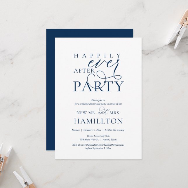 Happily Ever After Post Wedding Dinner and Party I Invitation (Front/Back In Situ)