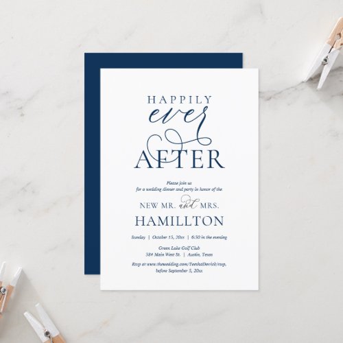 Happily Ever After Post Wedding Dinner and Party Invitation