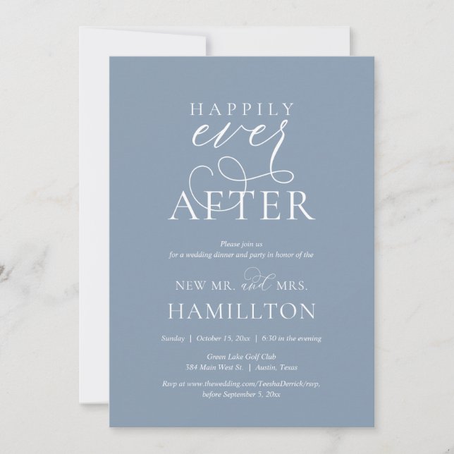 Happily Ever After Post Wedding Elopement Invitation (Front)
