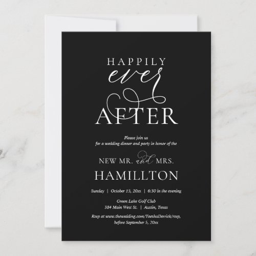 Happily Ever After Post Wedding Elopement Invitation