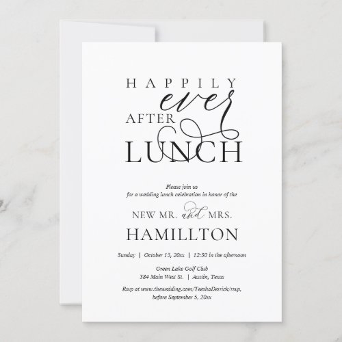 Happily Ever After Post wedding Lunch Celebration  Invitation