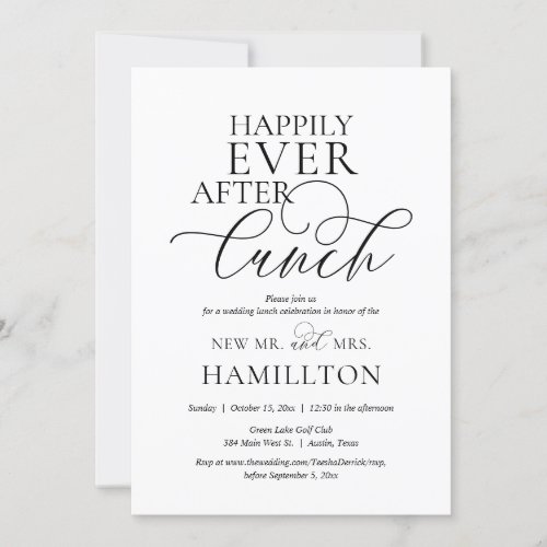 Happily Ever After Post wedding Lunch Celebration  Invitation