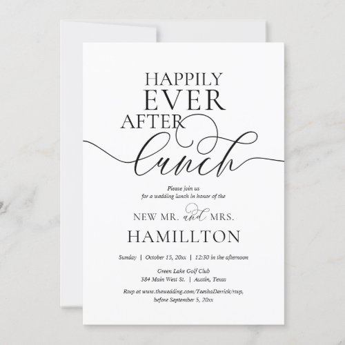 Happily Ever After Post wedding Lunch Celebration  Invitation