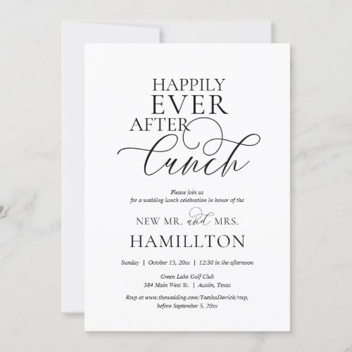 Happily Ever After Post wedding Lunch Celebration  Invitation