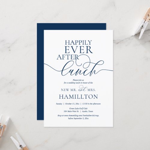 Happily Ever After Post wedding Lunch Celebration  Invitation