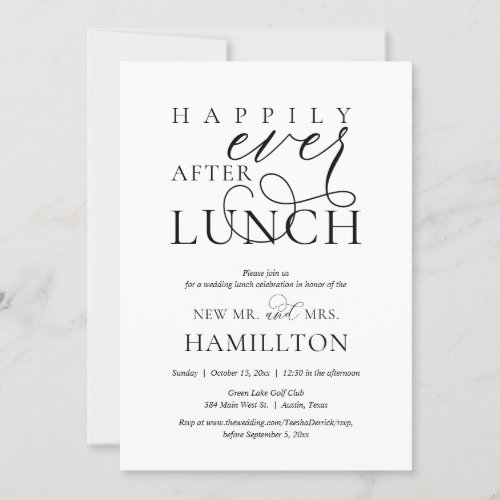 Happily Ever After Post wedding Lunch Celebration  Invitation