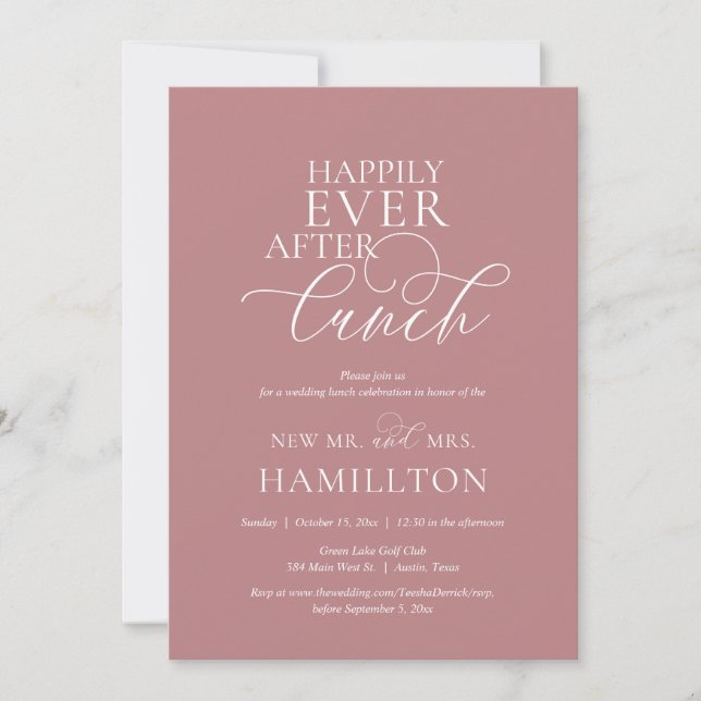 Happily Ever After Post wedding Lunch Celebration  Invitation (Front)