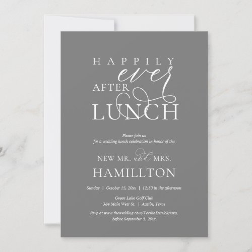 Happily Ever After Post wedding Lunch Celebration  Invitation