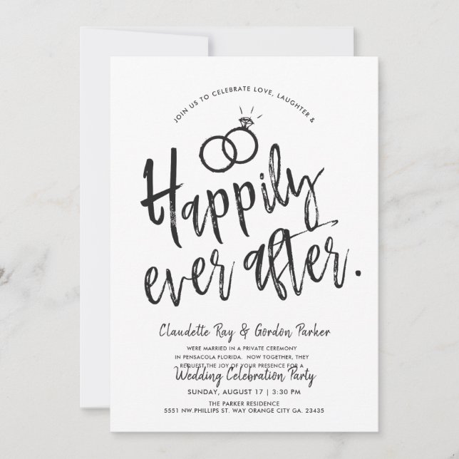 Happily ever after Post Wedding Party Invitation Zazzle