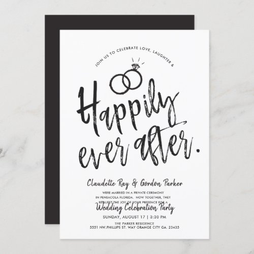 Happily ever after  Post Wedding Party Invitation