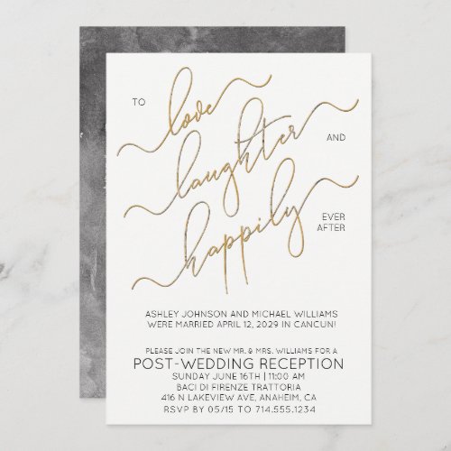 Happily Ever After Post Wedding Reception Invitation