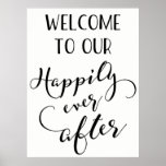 Happily Ever After Poster, Wedding Ceremony Poster at Zazzle
