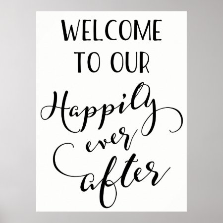 Happily Ever After Poster, Wedding Ceremony Poster