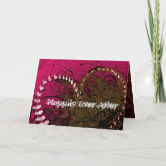 Happily Ever After Rasberry Hearts Holiday Card