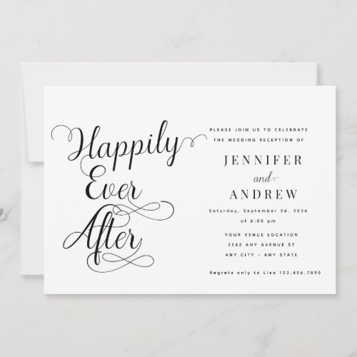 Happily Ever After  Reception Wedding Invitation